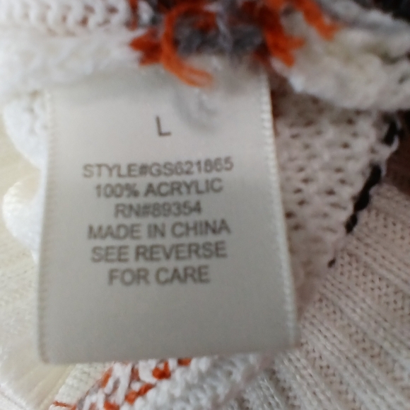 Telluride Clothing Co. Cream Orange Fairisle Sweater Women's Size Large Fall - Picture 6 of 7